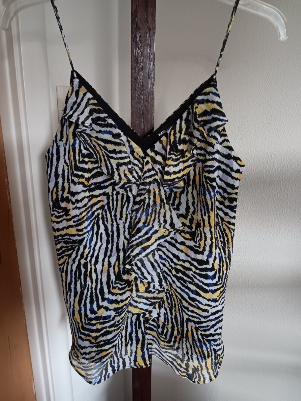Karl Lagerfeld V-Neck Ruffle Cami